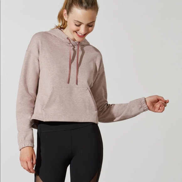 lululemon athletica Sweaters - LULULEMON X BARRY'S HEATHERED RED DUST STRONGER AS ONE CROPPED HOODIE